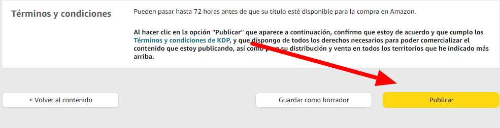 12. Dar al botón de “Publicar”