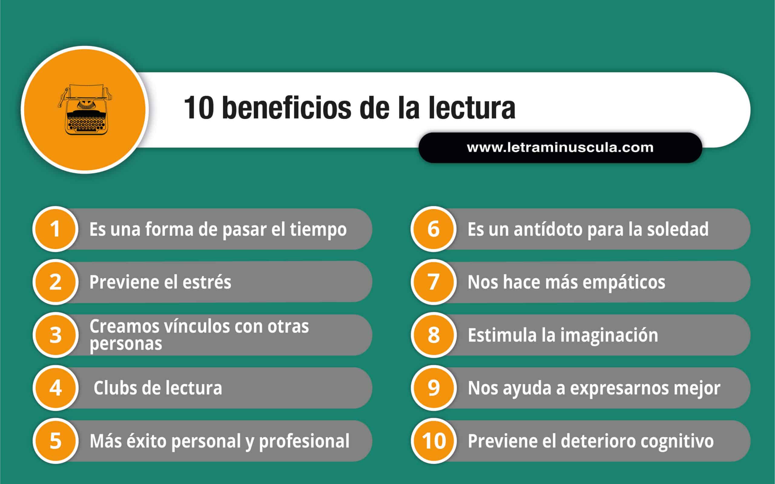 10 beneficios de la lectura infografía 