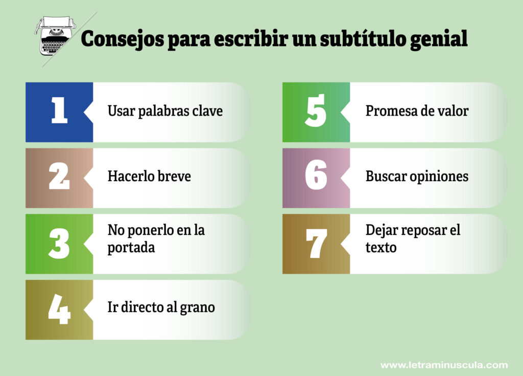 Consejos para escribir un subtítulo genial - Infografía