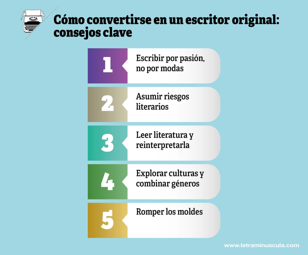 Como convertirse en un escritor original. consejos clave - Infografia