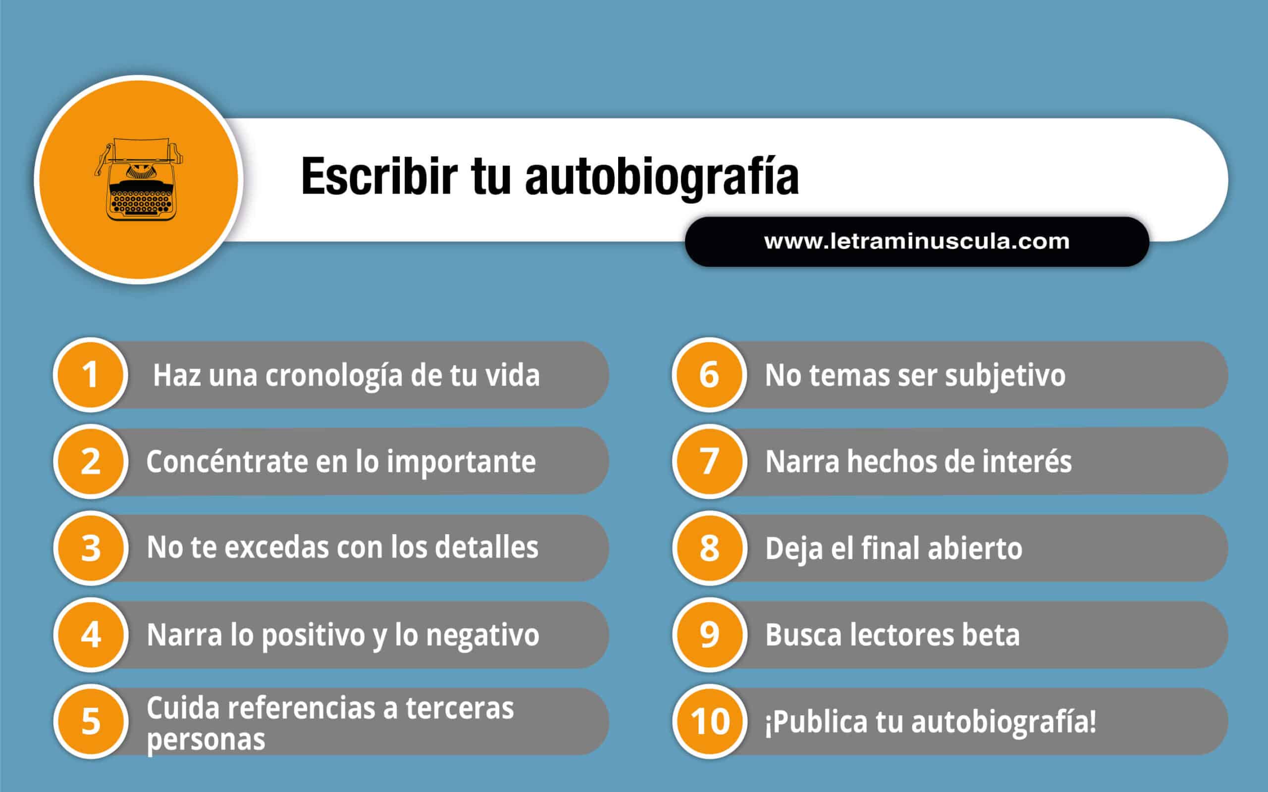 ESCRIBIR TU AUTOBIOGRAFÍA infografía