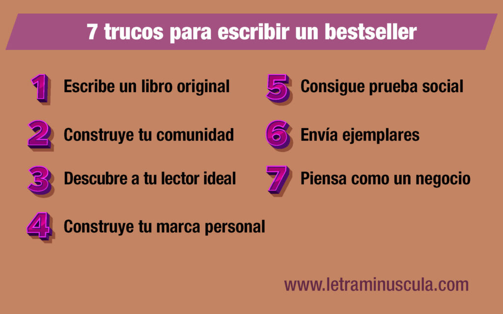 Infografía 7 trucos para escribir un bestseller