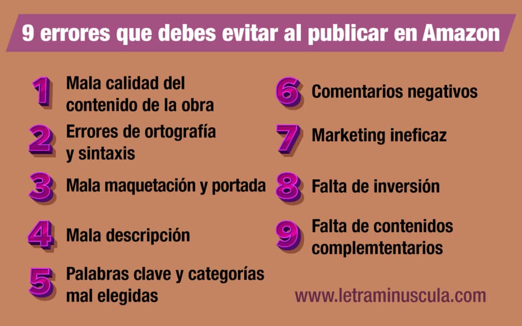 9 errores que debes evitar al publicar en Amazon