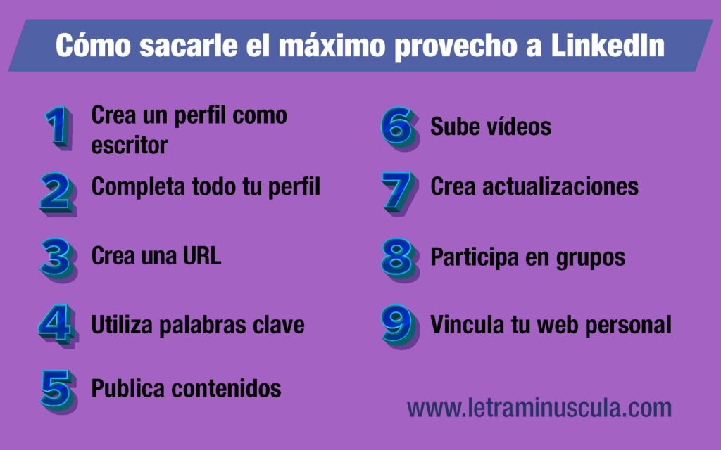 Infografía 9 consejos para triunfar en LinkedIn