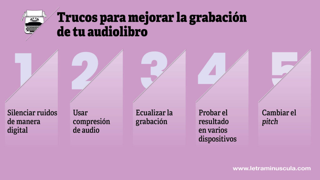 Trucos para mejorar la grabación de tu audiolibro - Infografía