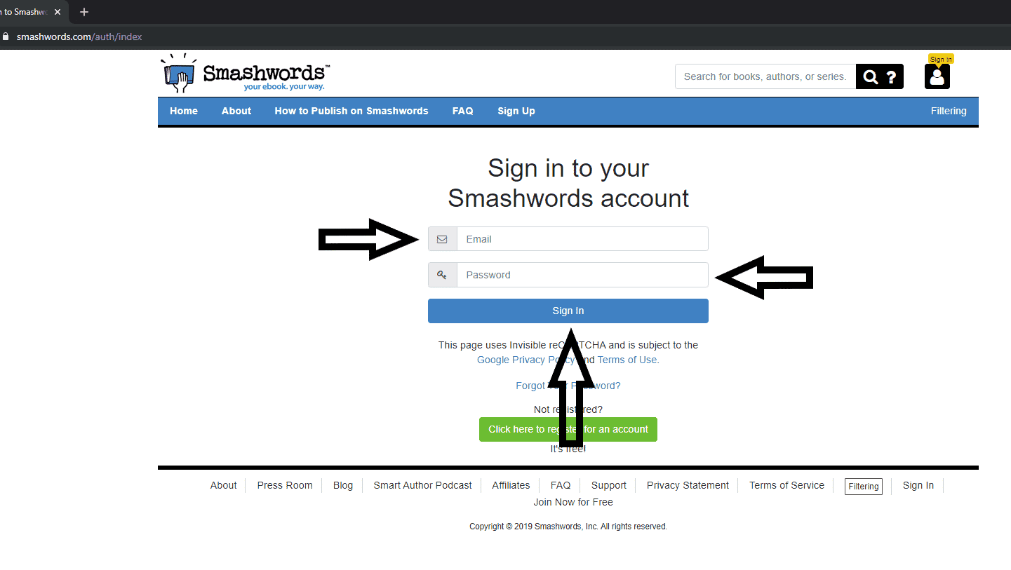 Usuario-y-contraseña Smashwords