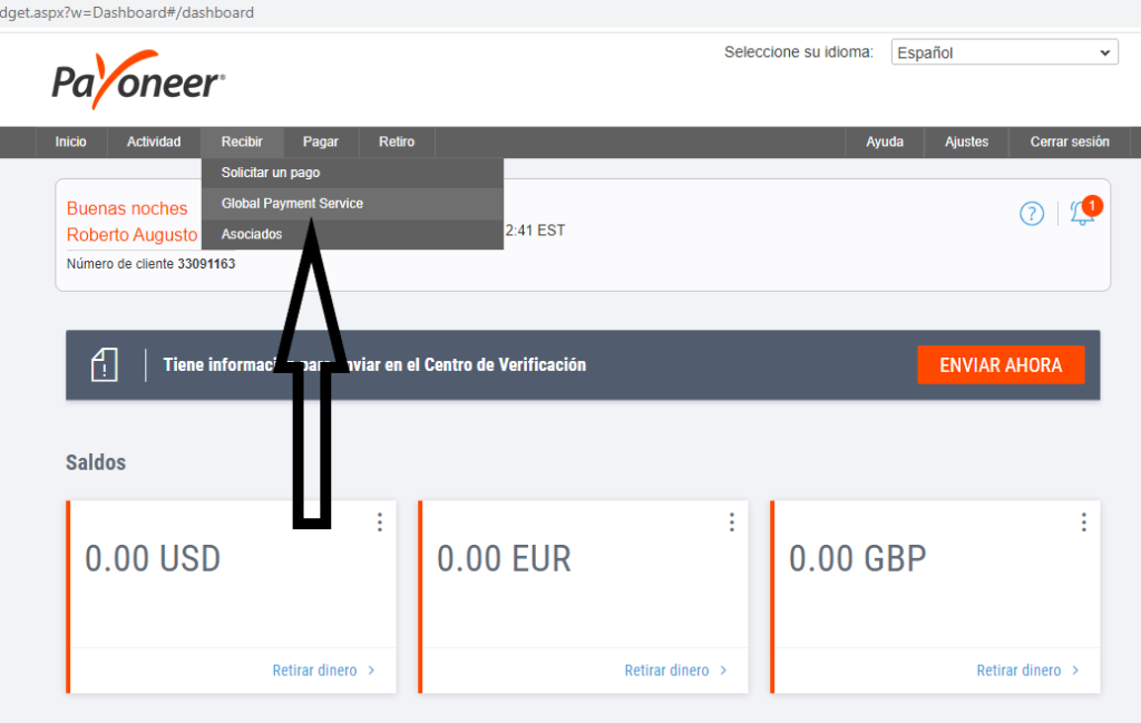 Recibir Payoneer